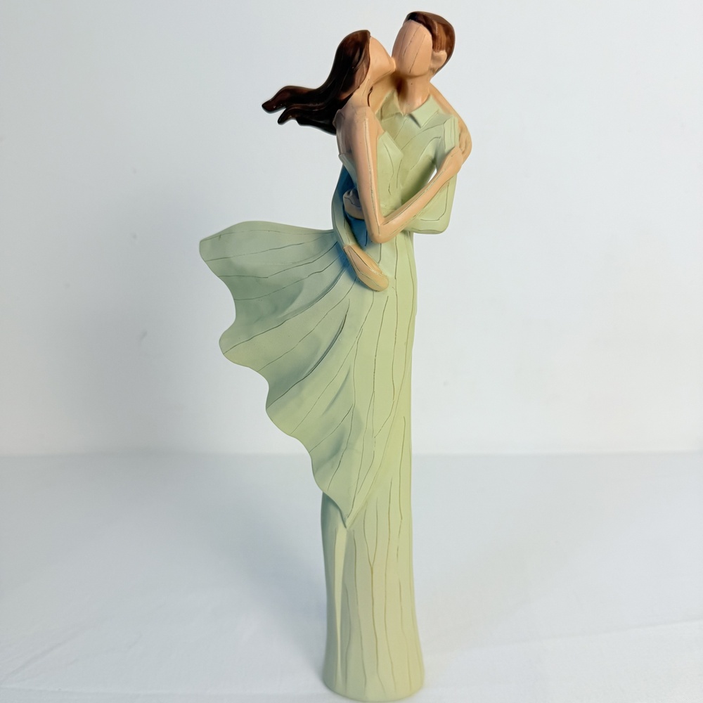 Seymour Mann Green Man Woman Embracing Abstract Romantic Couple Figurine Large